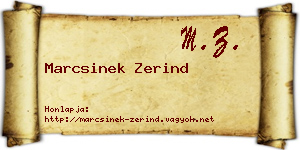 Marcsinek Zerind névjegykártya